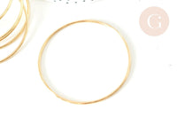 Bracelet jonc lisse rond acier 304 inoxydable doré 70mm, x1 (G7733)