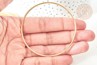 Bracelet jonc lisse rond acier 304 inoxydable doré 70mm, x1 (G7733)
