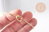 Bracelet jonc ouvert noeud 3mm laiton doré 53x62mm, x1 (G10312)
