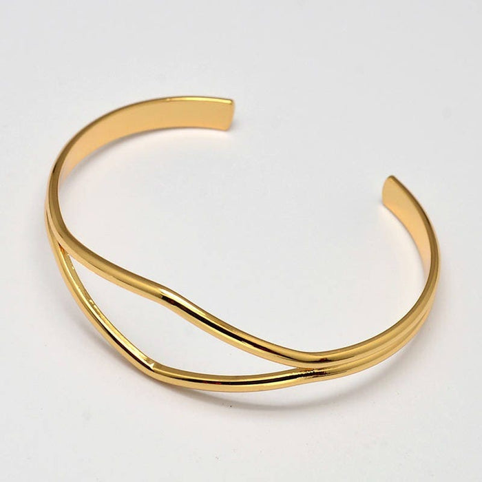 Bracelet jonc ouvert réglable 16k 64mm, x1 (G10174)