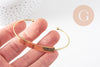 Bracelet jonc réglable laiton doré 18K 64mm, x1 (G1241)