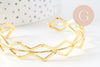 Bracelet jonc réglable laiton doré losange 14k50mm, x1 (G4698)