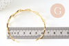 Bracelet jonc réglable laiton doré losange 14k50mm, x1 (G4698)