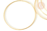 Bracelet jonc texturé rond acier 304 inoxydable doré 68mm, x1 (G7735)