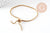 Bracelet maille rolo réglable fermoir coulissant acier inoxydable 304 doré 14k 24cm, x1 (G0188)