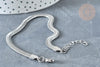 Bracelet maille serpent acier inoxydable platine, x1 (G8178)