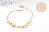Bracelet pastilles acier doré 14k, acier chirurgical, sans nickel, 20cm, x1 (G0563)