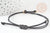Bracelet réglable cordon ciré noir or acier 304 inoxydable 13-14cm, x1 (G9267)