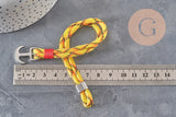 Bracelet réglable cordon polyester ancre zamac platine 21.5cm, x1 (G11324)