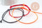 Bracelet réglable cordon polyester noir rouge orange 1-17cm, bracelet cordon à personnaliser, x1 (G9424)