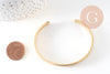 Bracelet réglable jonc lisse acier 304 inoxydable doré 50x63mm, x1 (G4912)