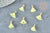 Breloque Pompon jaune clair polyestère support doré 10-15mm,décoration pompon, pompon boucles,fabrication bijoux bohème, x10 (G8219)