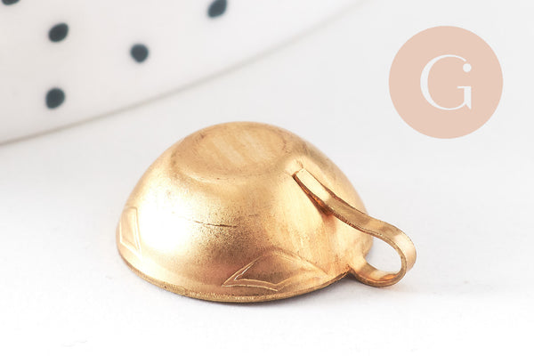 Breloque Tasse 3D laiton, x 2, (G7526)