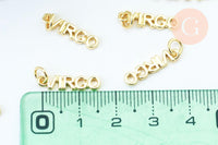 Breloque Vierge laiton doré 18k,sans nickel,création bijoux astrologique, pendentif horoscope,17mm, x1 (G6046)