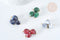 Breloque acrylique imitation pierre fer doré 22~23mm, pendentif bijoux acrylique, x1 (G7495)