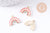 Breloque arc-en-ciel émail rose zamac doré 17.9mm, x2 (G10620)