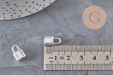 304 Stainless Steel Silver-Plated Padlock Charm 13.5mm, x1 VALID