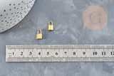 Breloque cadenas en acier 304 inoxydable 11mm,fourniture acier inoxydable pour création bijoux, x2 (G2611)