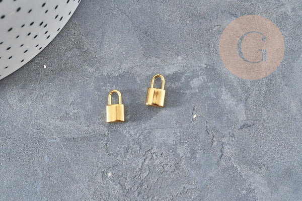 Breloque cadenas en acier 304 inoxydable 11mm,fourniture acier inoxydable pour création bijoux, x2 (G2611)