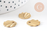 Breloque coquillage laiton 13.5mm, x10 (G0790)