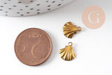 Breloque coquillage laiton, breloques laiton brut , pendentif bijoux,sans nickel, 10mm , x10 G0192
