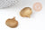 Breloque coquillage laiton brut 26mm, breloquesmétal doré pour création bijoux,sans nickel x2 G7268