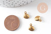 Breloque coquillage laiton, fournitures pour bijoux, breloques laiton brut ,pendentif bijoux,sans nickel, x 10, 8mm,G2559
