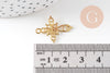 Breloque croix laiton ajourée laiton brut 22.5mm, x5 (G0363)