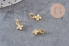 Breloque croix laiton doré 18k cristal,sans nickel,croix bijoux,pendentif religion, Pendentif zircon,6.5mm x1 (G0820)