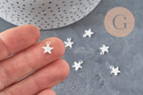 Dije estrella acero inoxidable 304 plateado 10mm, x5 (G11172)