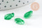 Breloque feuille verre vert 12mm, x20 (G10876)