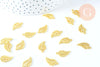 Breloque feuille zamac doré style tibétain 18mm, fournitures pour bijoux, x 10 G6962