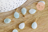 Breloque goutte amazonite naturelle facettes 21mm, x1 (G6235)