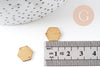 Breloque hexagone laiton brut 2 trous 12mm, pendentif géométrique sans nickel x10 (G1249)