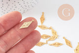 Breloque losange laiton doré, pendentif géométrique,creation bijoux, connecteur laiton, géométrique,21mm,x 20-G1899