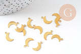 Breloque lune laiton brut 11mm, x10 (G4402)