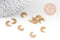 Breloque lune laiton brut 9mm, pendentif sans nickel, pendentif géométrique, x10 (G2558)