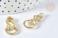 Breloque Porte-bonheur Lingot D'or Plaqué Or 26mm - Avec Mousqueton - Pour Bracelet à Breloques - Fait Main - 8