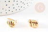 Breloque main poing laiton doré 18k 14mm, Pendentif or pour création de bijoux, x1 (G3565)
