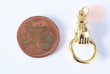 Breloque main poing laiton doré 28mm,Pendentif pour création de bijoux, x1 G7125