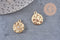 Breloque oeil protecteur zamac doré 18k cristal zircon,sans nickel,création bijoux chance, pendentif chance,17 mm, x1 G5460