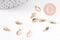 Breloque petite feuille laiton doré 18K 10.5mm, création bijoux végétal x2 (G10231)