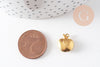 Breloque pomme laiton brut , fournitures créatives, pendentif sans nickel, pendentif geometrique,1cm, x10 G0692