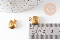 Breloque pomme laiton brut , fournitures créatives, pendentif sans nickel, pendentif geometrique,1cm, x10 G0692