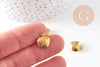 Breloque pomme laiton brut , fournitures créatives, pendentif sans nickel, pendentif geometrique,1cm, x10 G0692