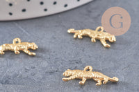 Breloque tigre zamac doré 18k 16mm x2 (G5661)