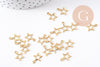 Breloques Etoiles ajourées laiton brut 12mm, x5 (G10145)
