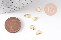 Breloques coeur stylisé acier 201 inoxydable doré 6mm,x10 (G10515)