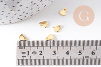 Breloques coeur stylisé acier 201 inoxydable doré 6mm,x10 (G10515)