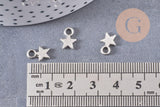 Breloques étoiles argentées , pendentif salace argenté 10mm, x50 (14gr) (G0059)